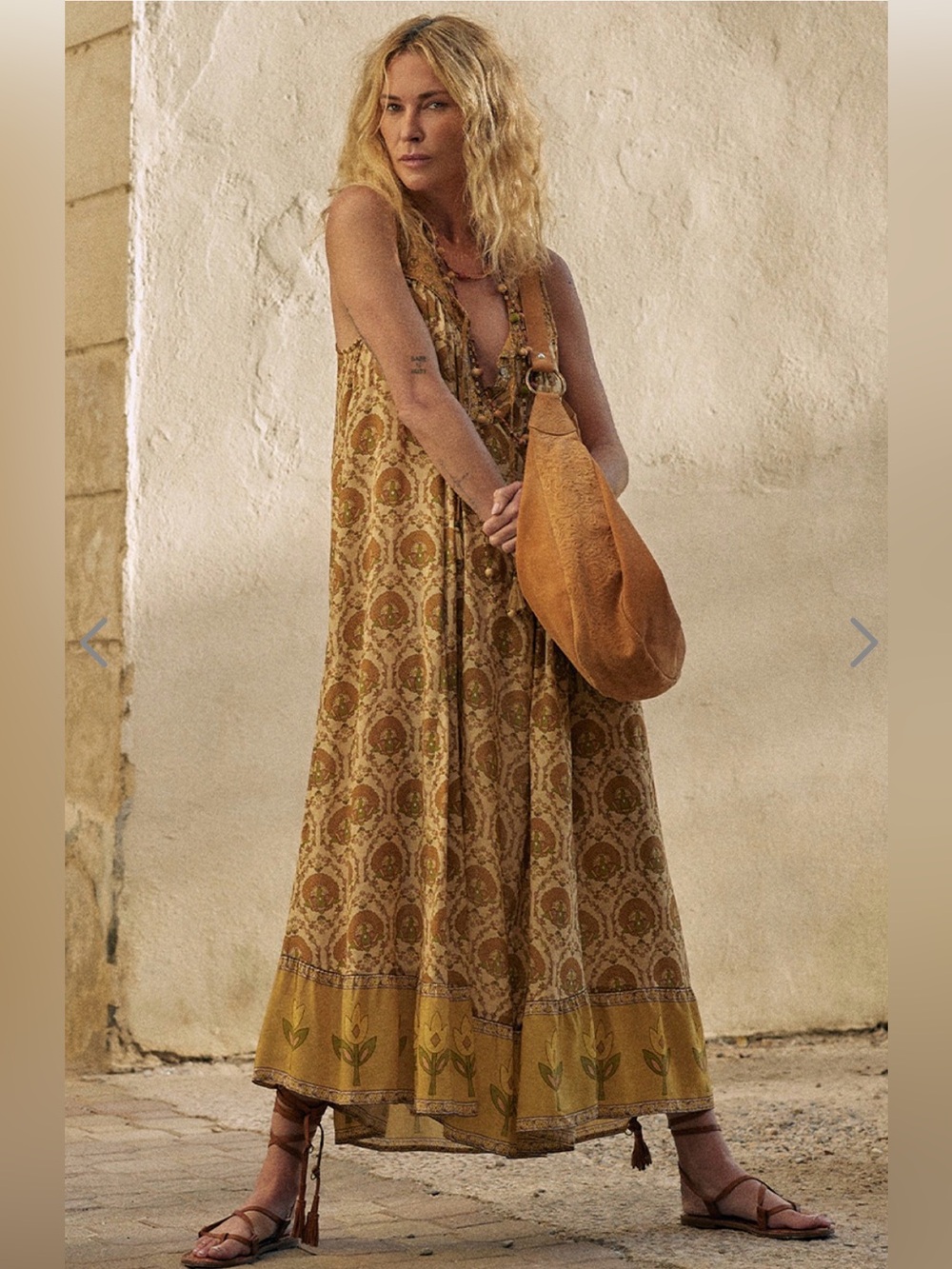 NWT Spell Château Maxi Sundress Champagne XS